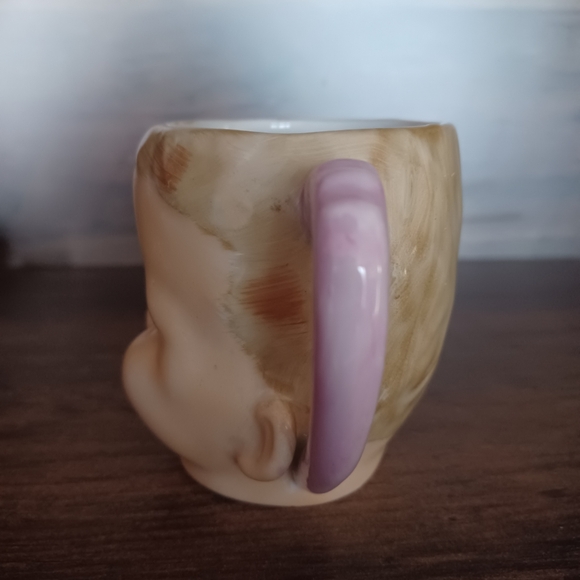 Vintage Shafford Ceramic Angelic Doll Baby Face Mug Cup Pink Handle - Picture 2 of 12